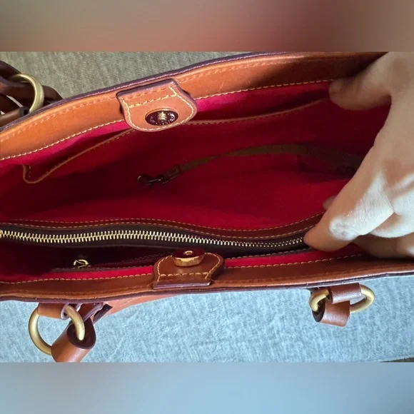 Dooney & Bourke Florentine Leather Bordeaux Gretchen Tote - Picture 4 of 9